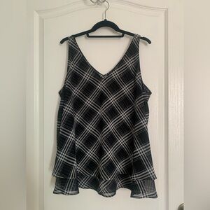 Lane Bryant Black and White Checkered Camisole